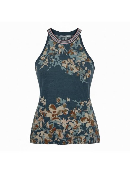 Daniel Rainn Tops - Daniel Rainn Sleeveless Floral Top Size Medium High Grecian Halter Neckline